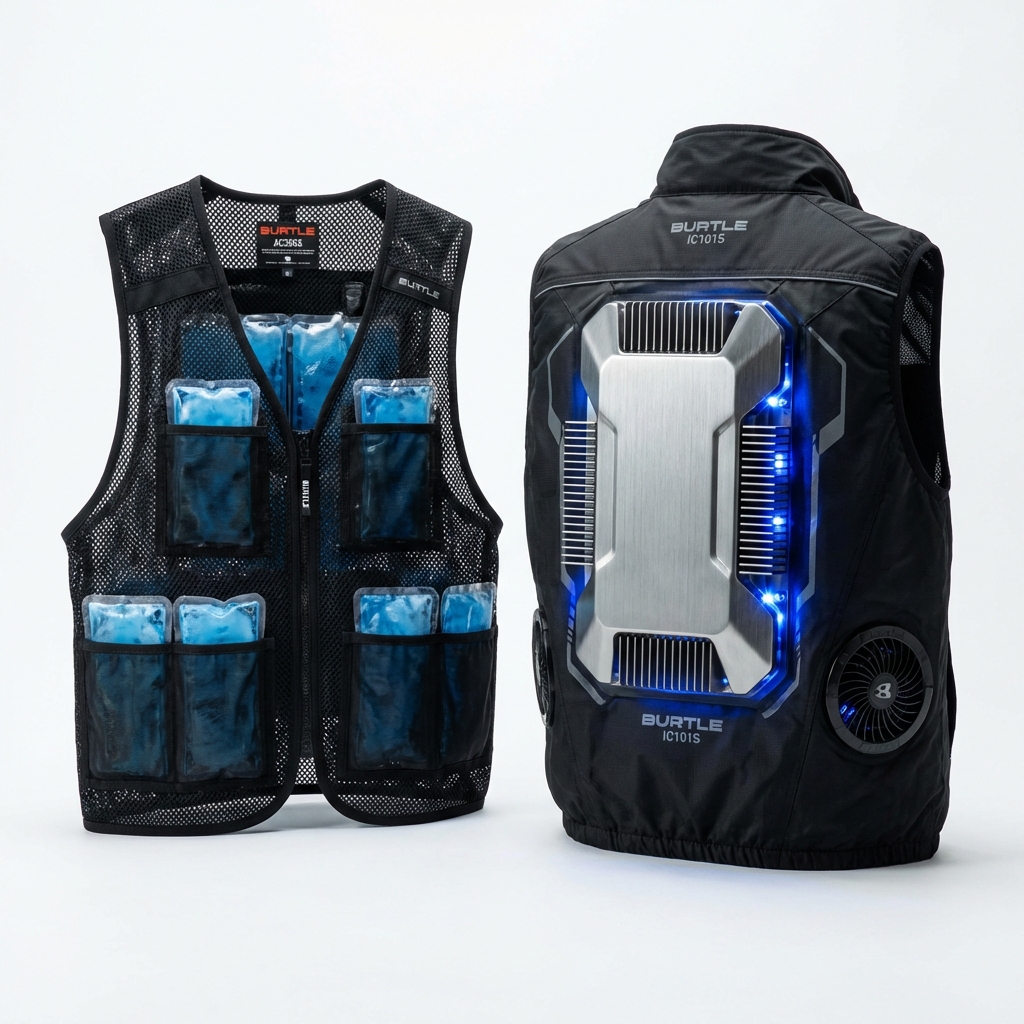 バートル アイスベスト比較 (保冷剤式 vs ペルチェ式)