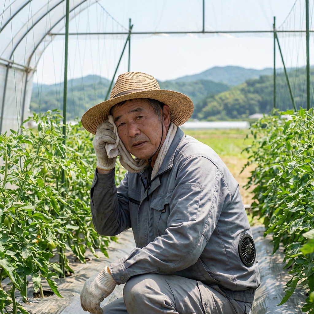 農作業での空調服使用イメージ