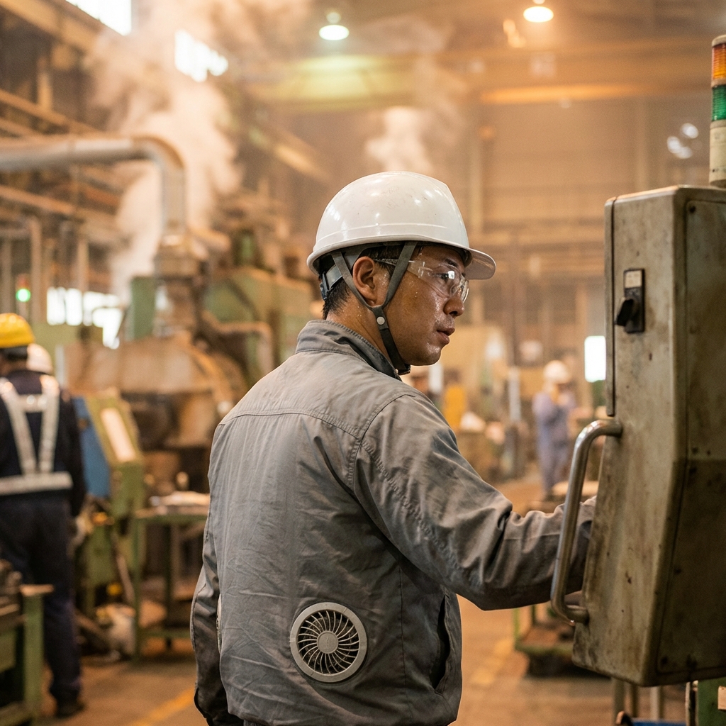 工場内での作業風景