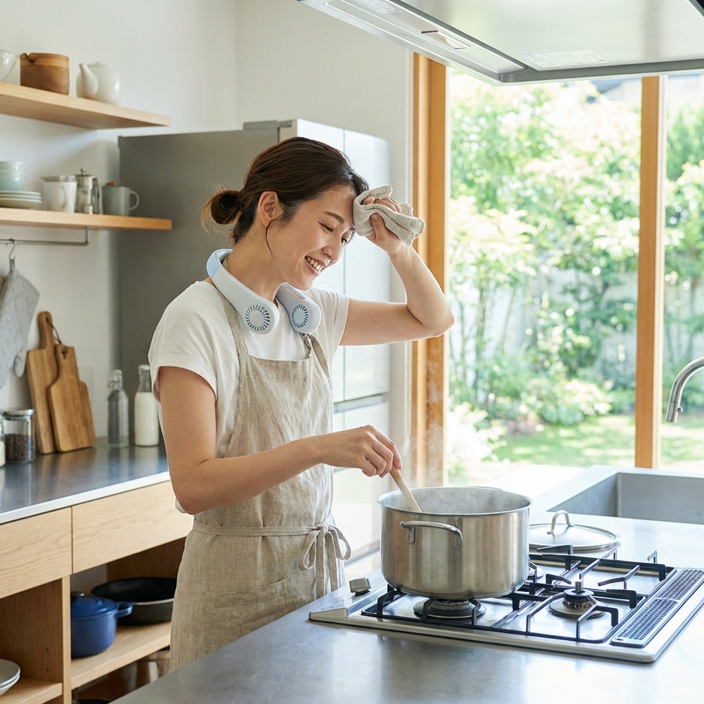厨房での暑さ対策イメージ